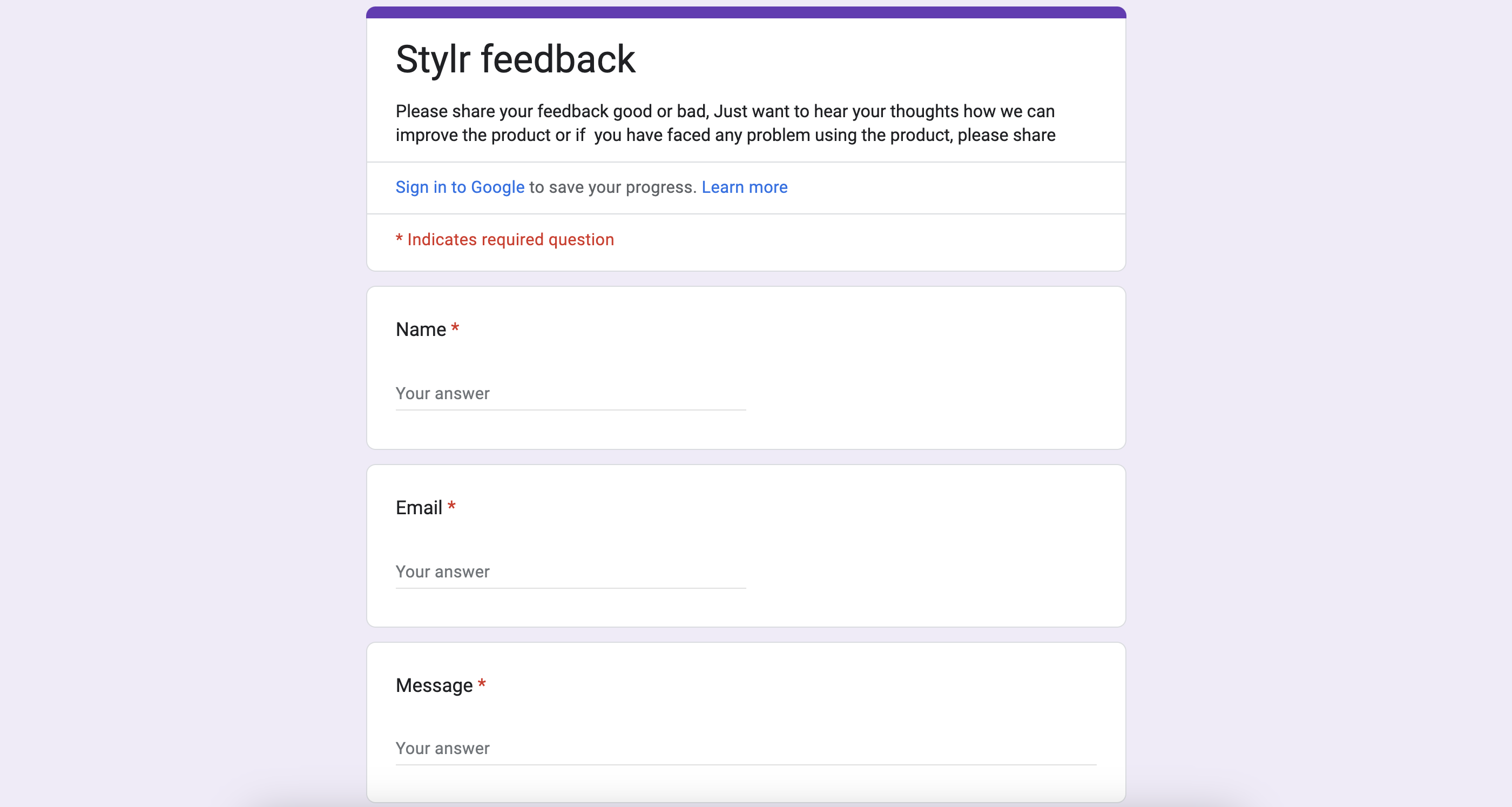 google forms